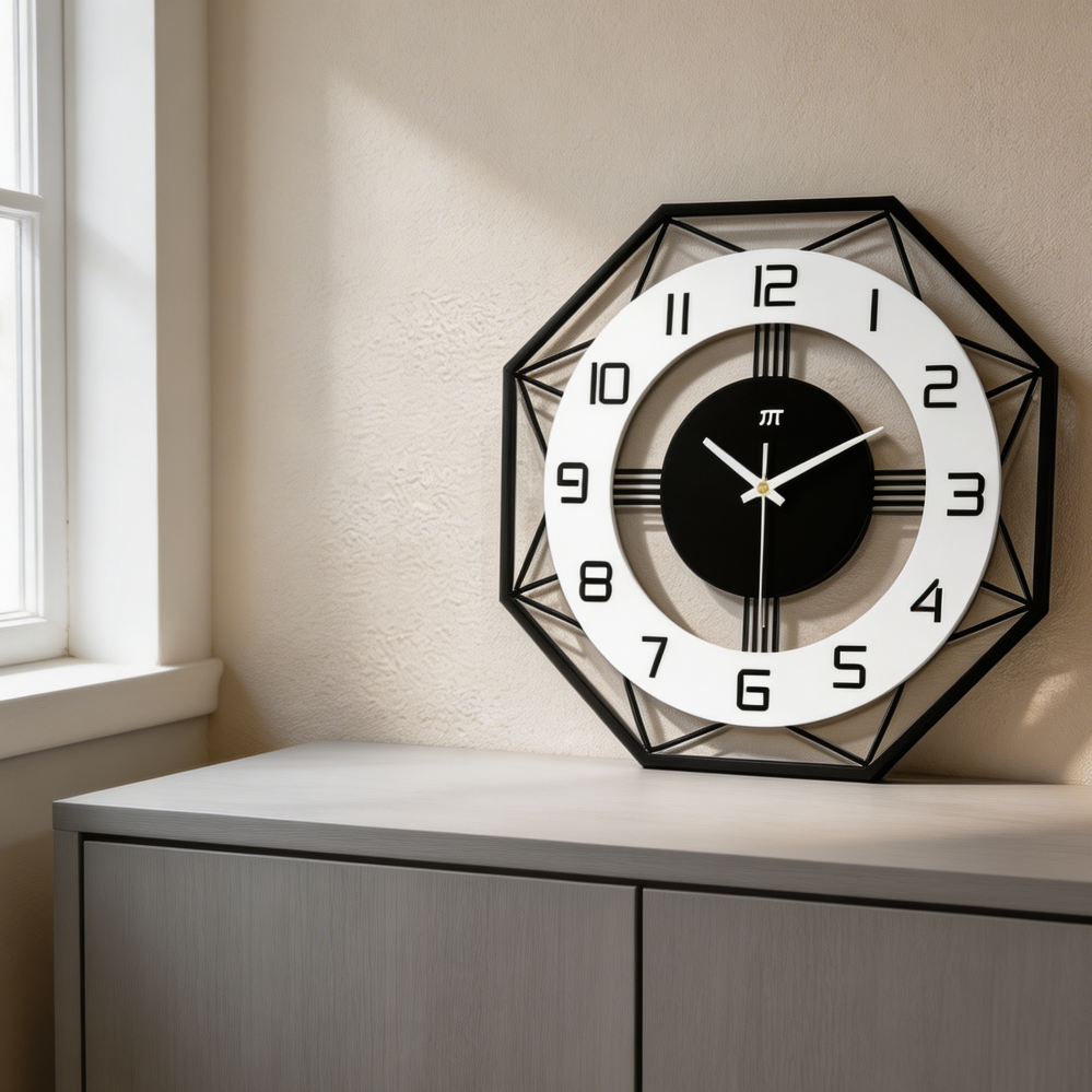 17-Inch Large Modern Silent Non-Ticking Wall Clock